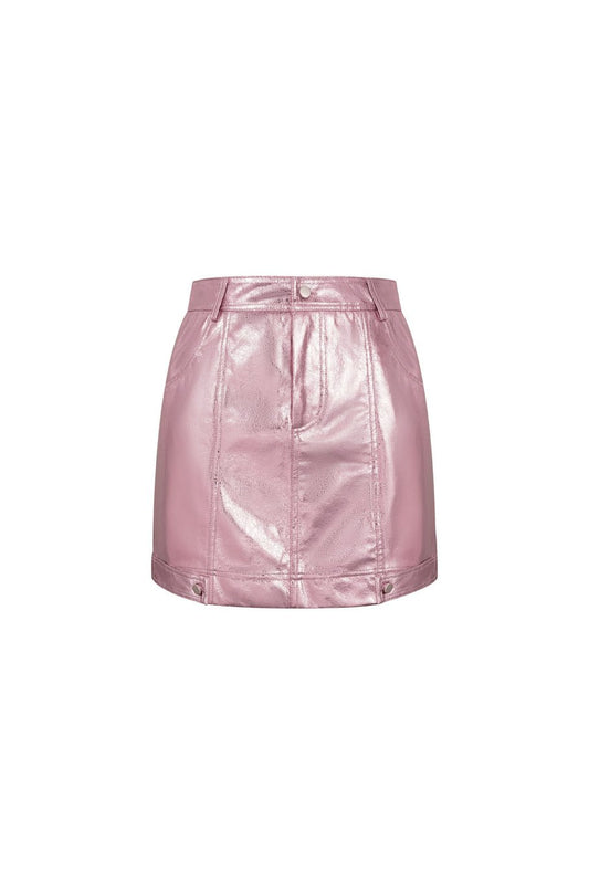 rok matallic roze